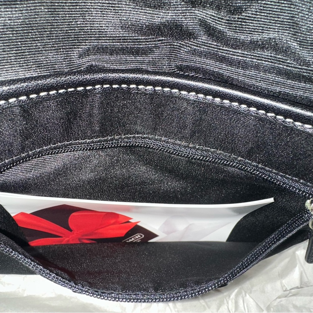 Coach Black Leather Shoulder Bag with Silver Accents, F10192 - Picture 8 of 9
